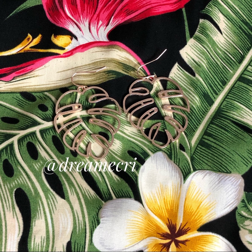 Ocean Dreams Monstera Earrings